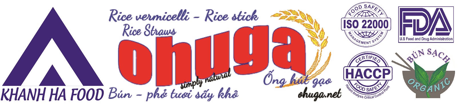 OHUGA - Ống Hút Bột Gạo - Bún Khô Sợi Thẳng - Phở Khô Sợi Thẳng,  - Bánh tráng các loại -  - Thân thiện môi trường - An toàn sức khỏe